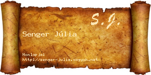 Senger Júlia névjegykártya