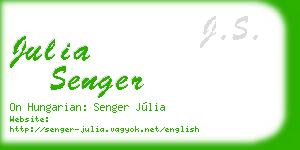 julia senger business card