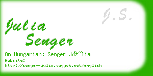 julia senger business card